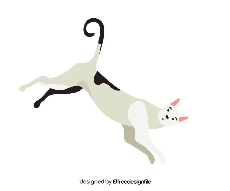 Jumping cat cartoon clipart