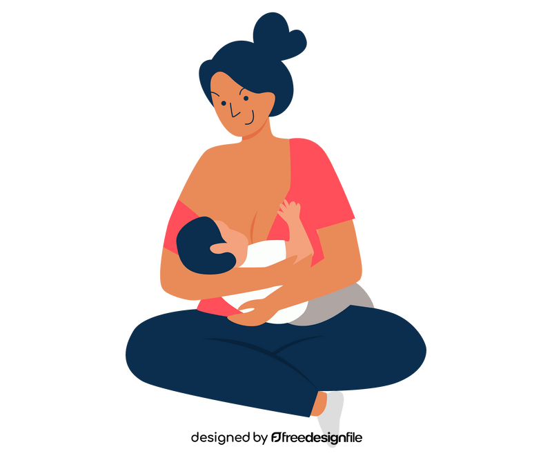 Breastfeeding baby illustration clipart