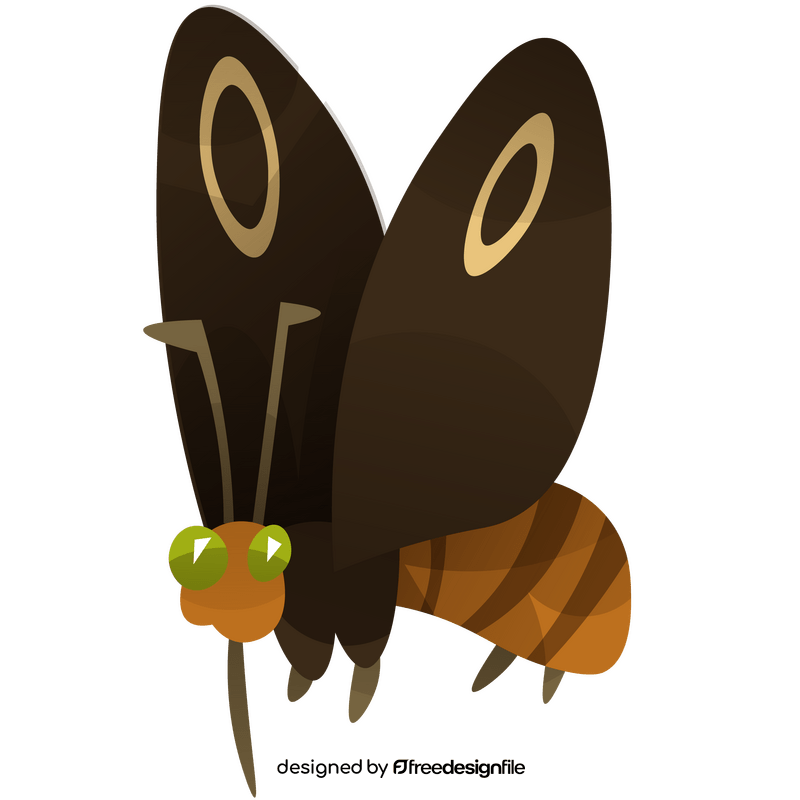 Moth flying cartoon clipart