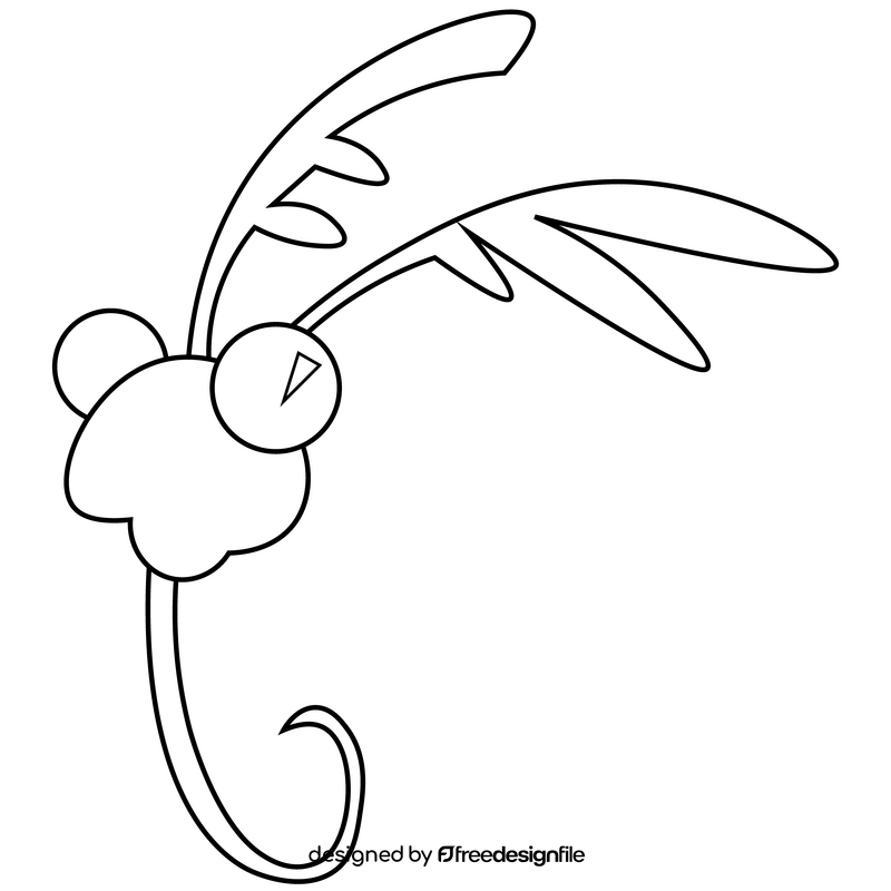 Moth head black and white clipart