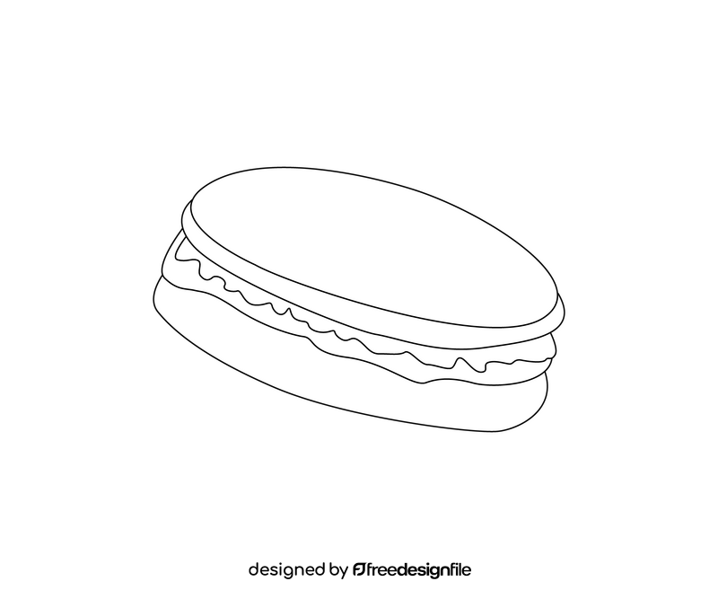 Cartoon biscuit black and white clipart