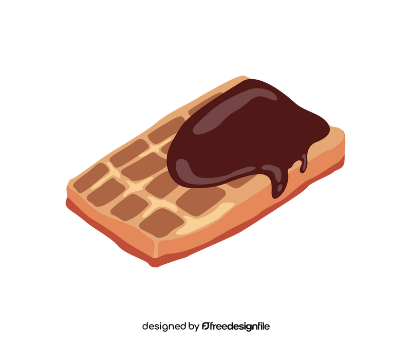 Chocolate cream on waffle clipart