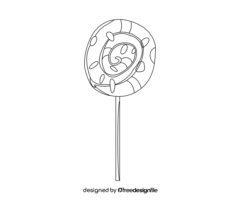 Lollipops cartoon black and white clipart