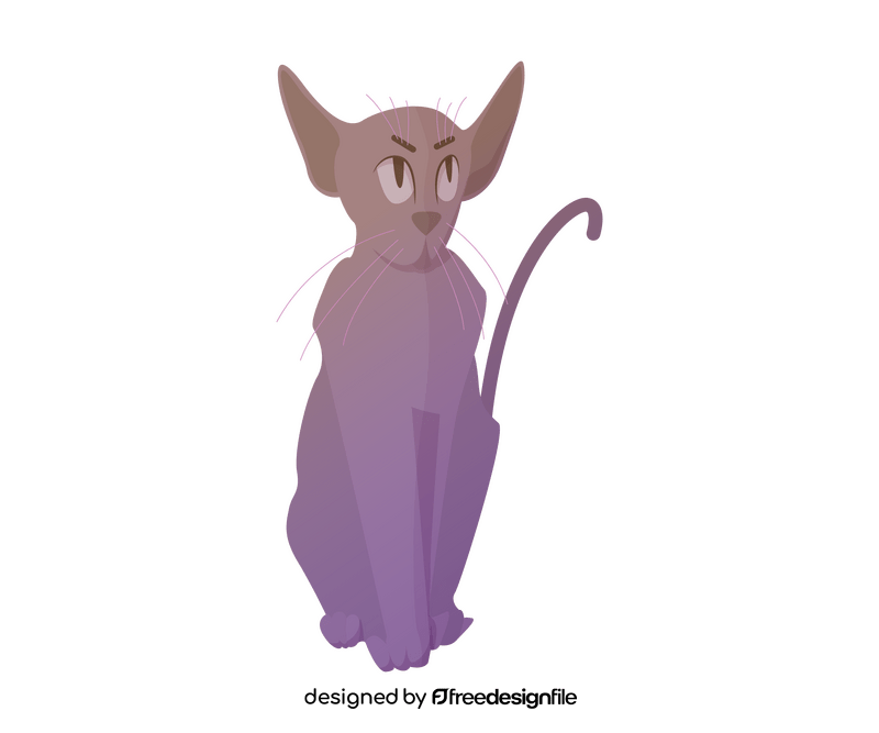Purple cat drawing clipart