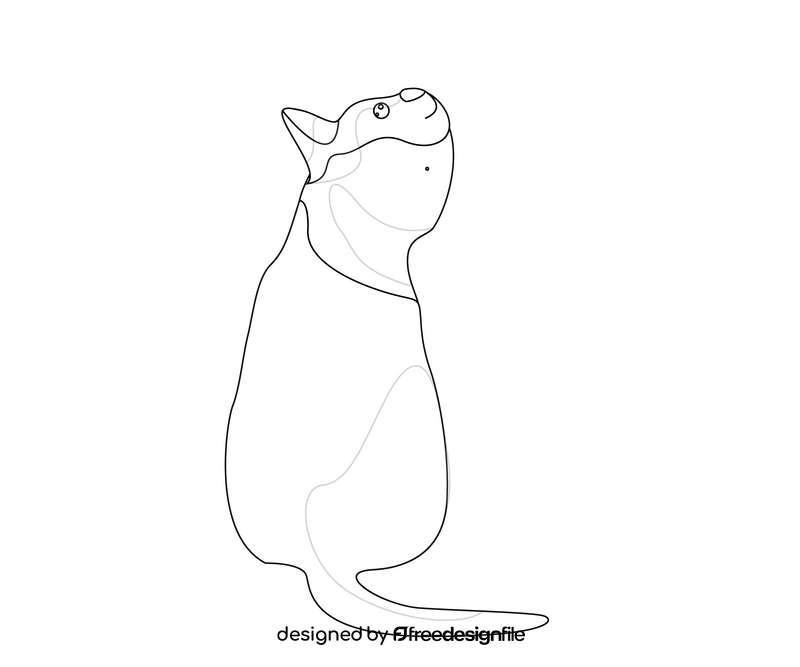 Cartoon cat black and white clipart