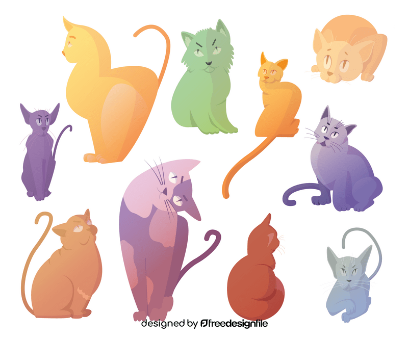 Cartoon cats vector