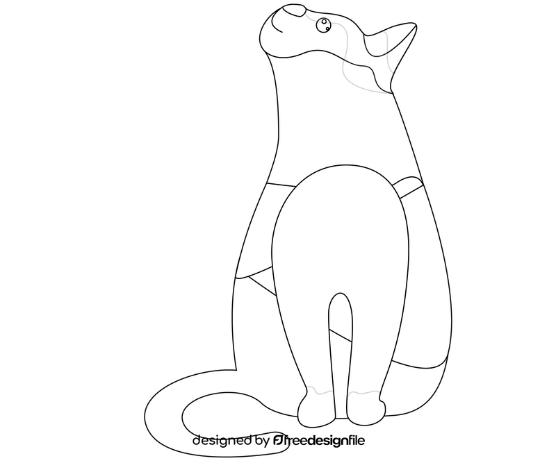 Free cat black and white clipart