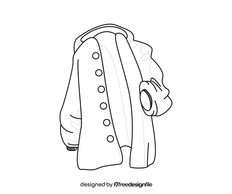 Down jacket black and white clipart