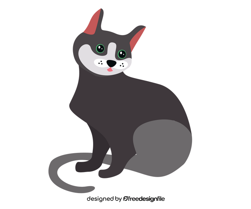 Dark gray cat clipart