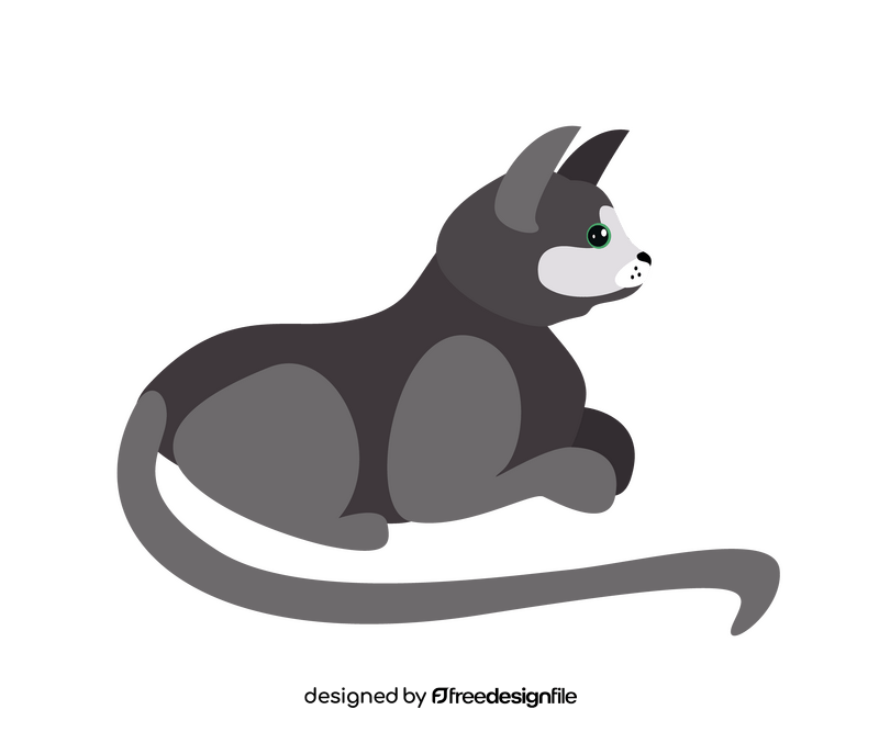 Dark cat drawing clipart