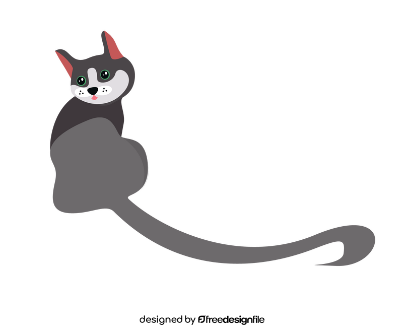 Cat with long tail clipart