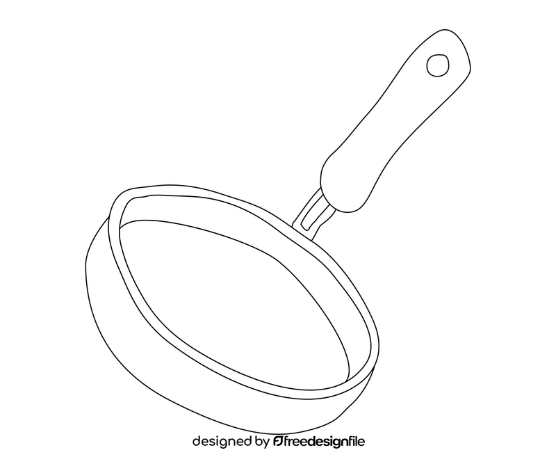 Frying pan cartoon black and white clipart