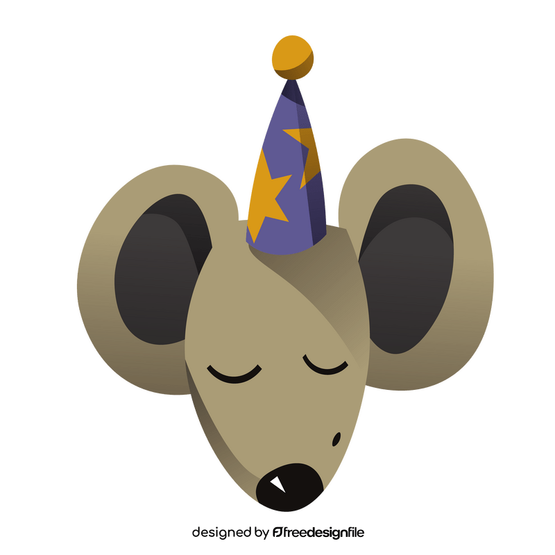 Mouse with birthday cap clipart