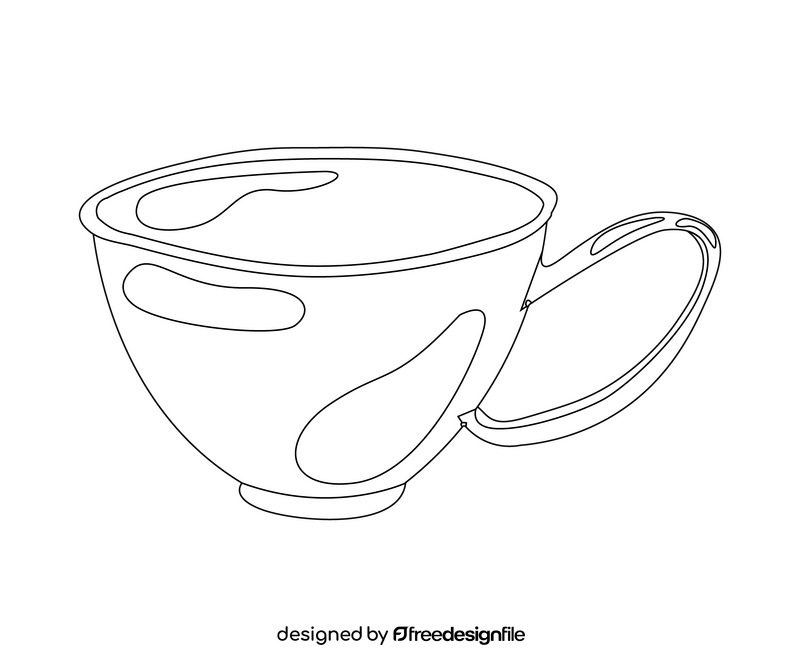 Cup black and white clipart