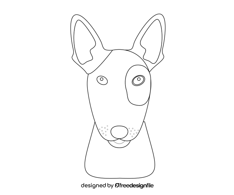 Cartoon dog portrait black and white clipart