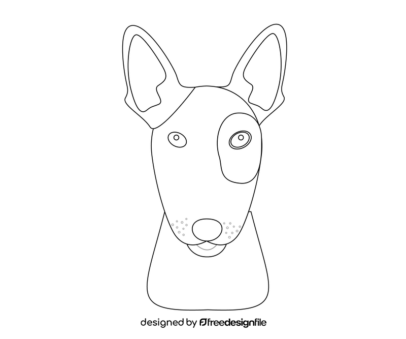 Cartoon dog portrait black and white clipart