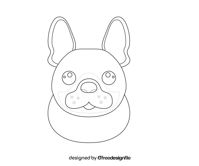 Cute dog face black and white clipart