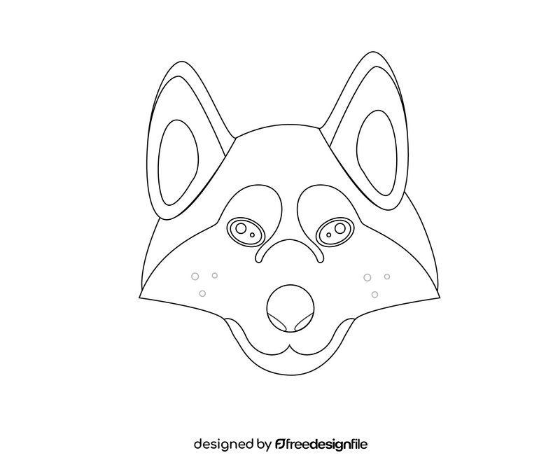 Free dog face black and white clipart
