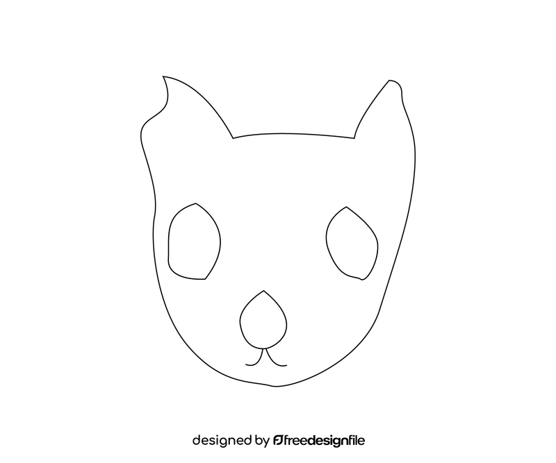 Flying squirrel face black and white clipart