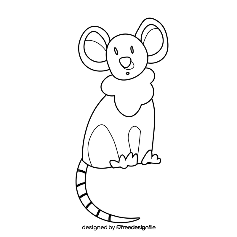 Mouse black and white clipart