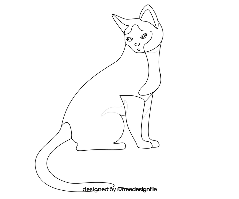 Free cat black and white clipart