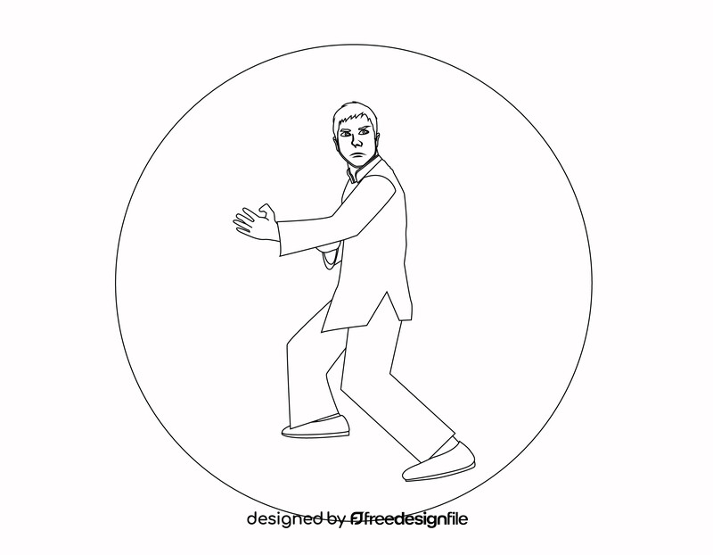 Ip man black and white vector