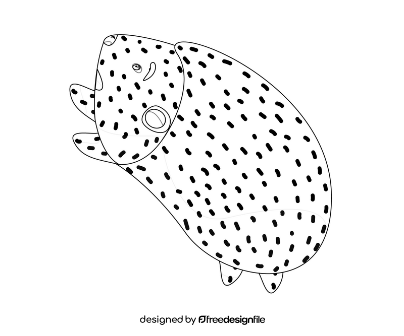 Hedgehog illustration black and white clipart