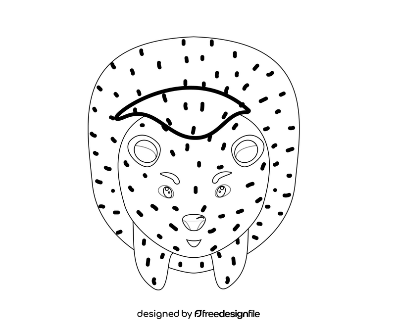 Free hedgehog black and white clipart