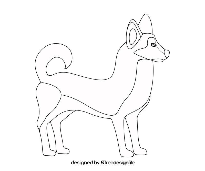 Husky puppy black and white clipart