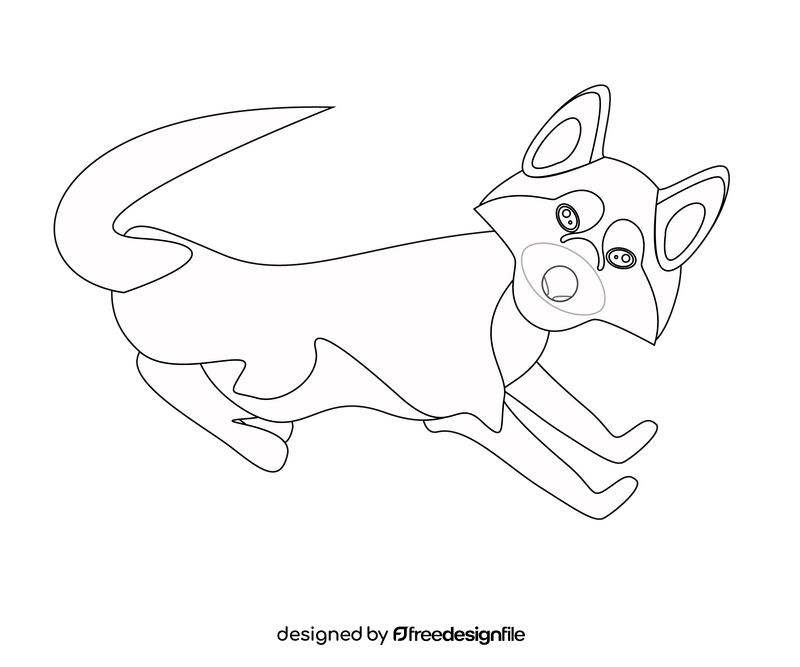 Cartoon husky dog black and white clipart