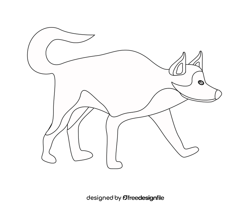 Husky dog black and white clipart