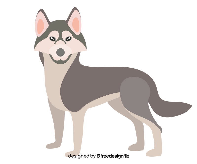 Husky dog cartoon clipart