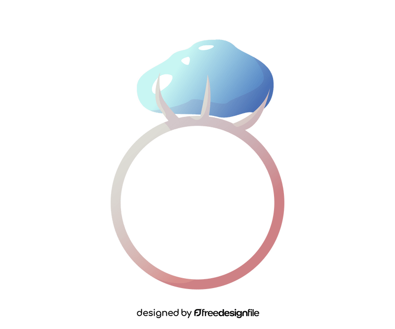 Ring with blue brilliant jewellery clipart