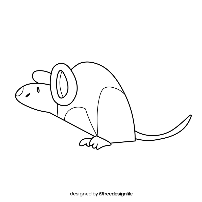 Mouse baby black and white clipart