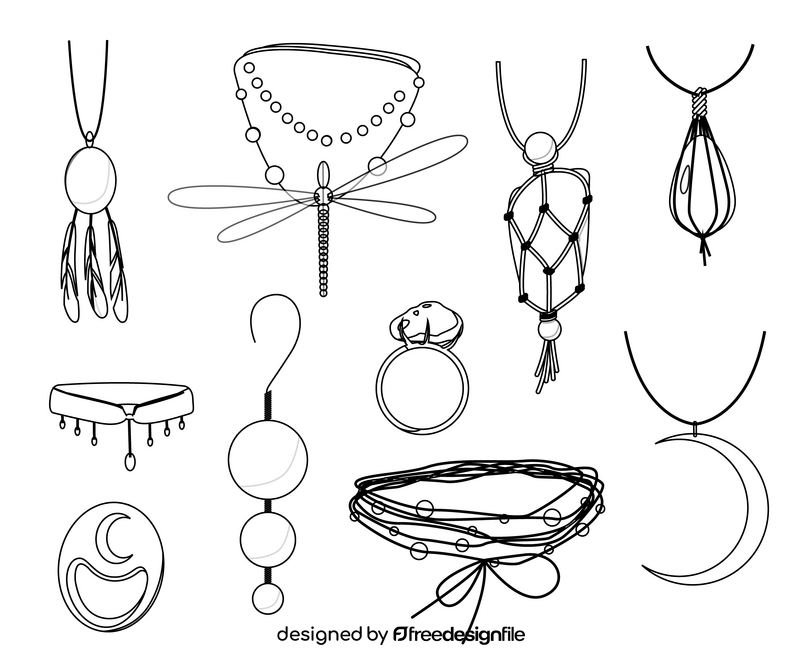 Jewellery black and white vector