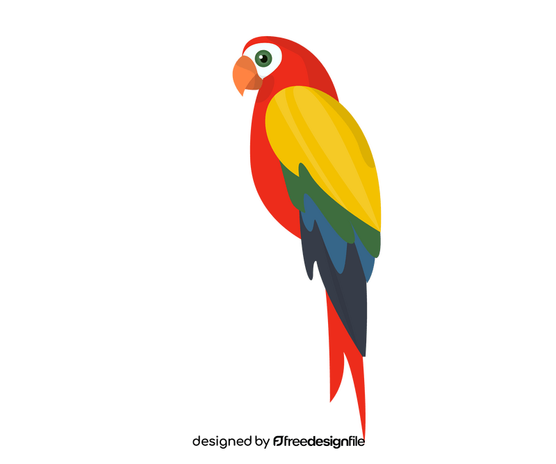 Cute parrot cartoon clipart