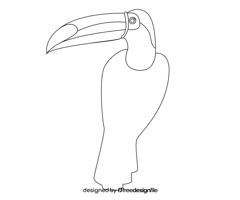 Pelican bird drawing black and white clipart