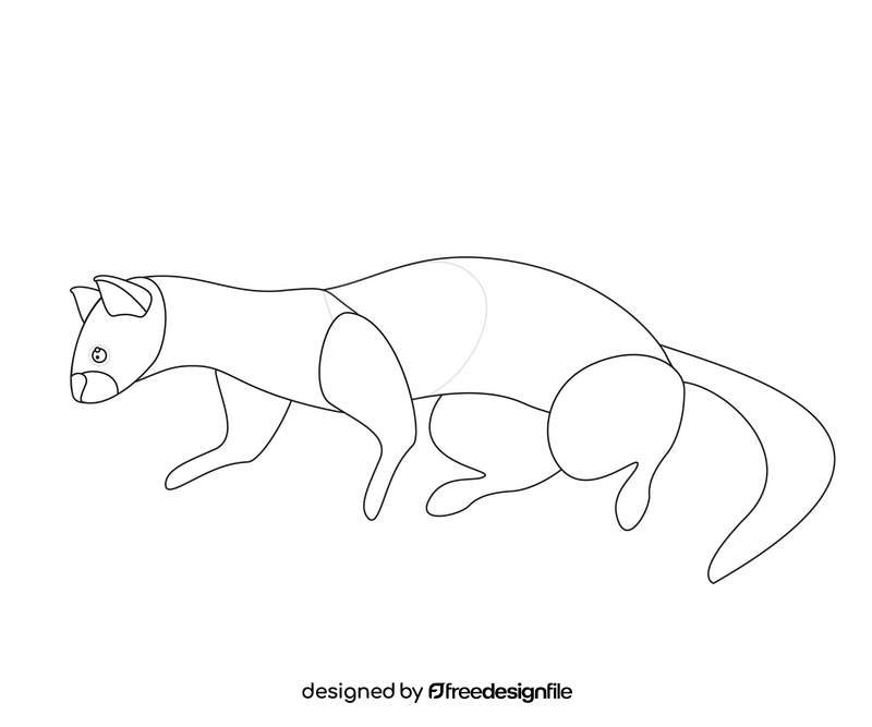 Free least weasel black and white clipart