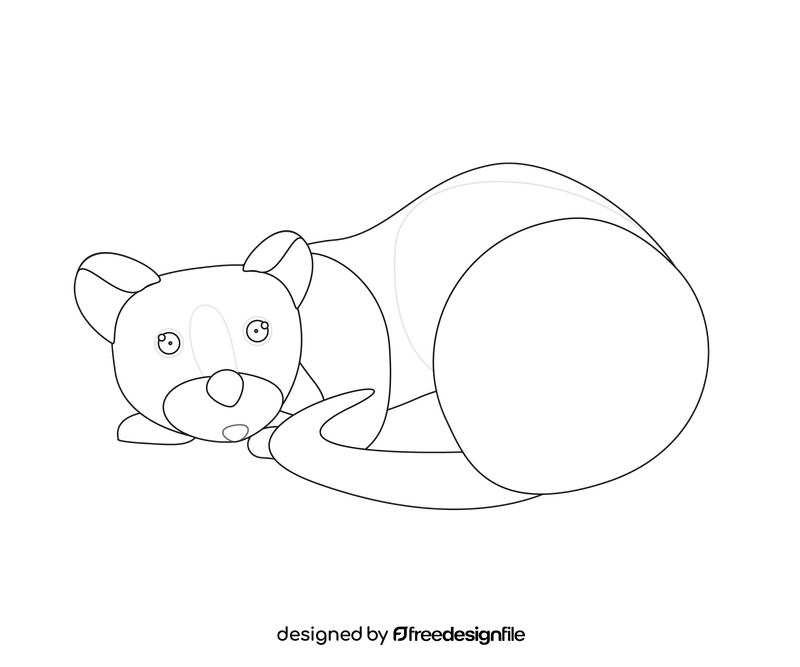 Weasel cartoon black and white clipart
