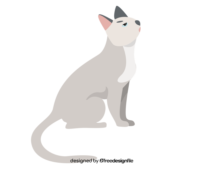 Light gray cat illustration clipart