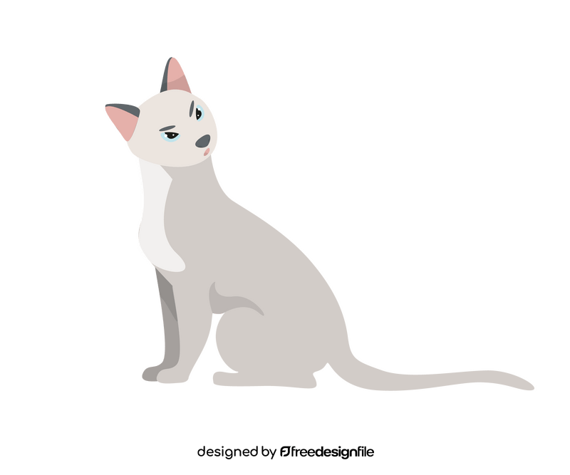 Light gray cat drawing clipart