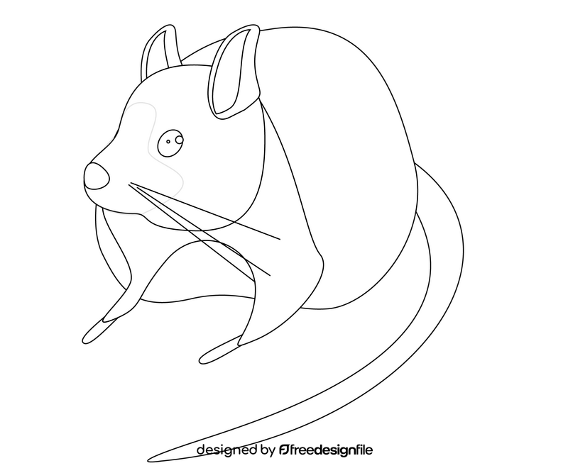 Mouse cartoon black and white clipart