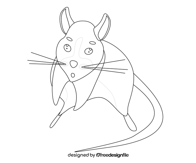 Mouse illustration black and white clipart