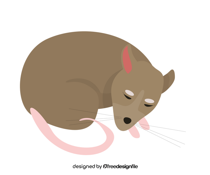 Sleeping mouse cartoon clipart