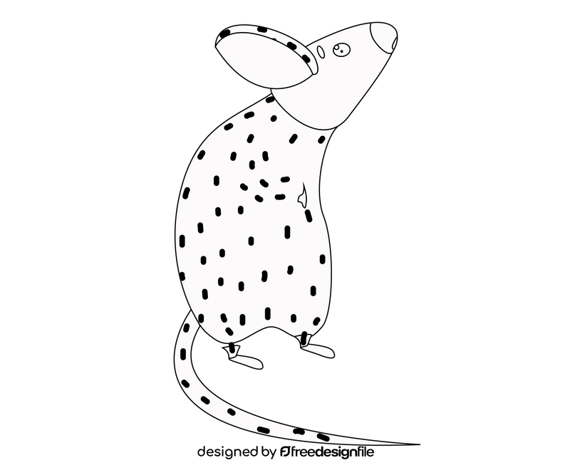 Mouse cartoon black and white clipart