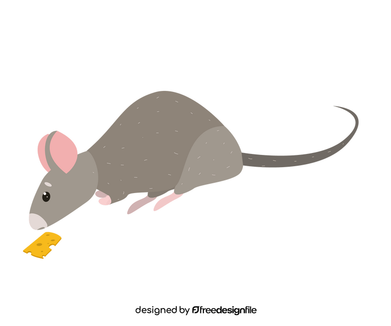 Mouse eating cheese clipart