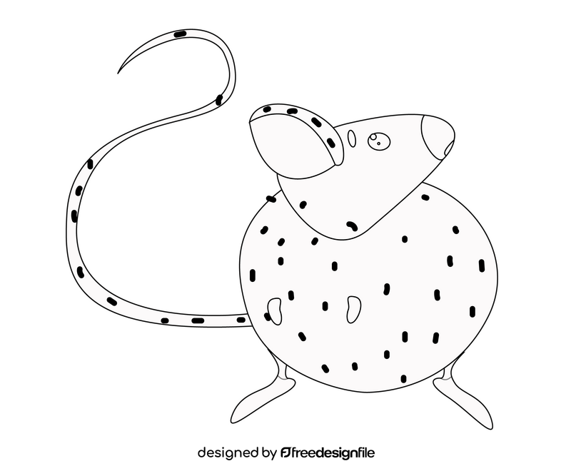 Mouse drawing black and white clipart