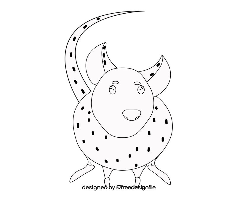 Mouse illustration black and white clipart
