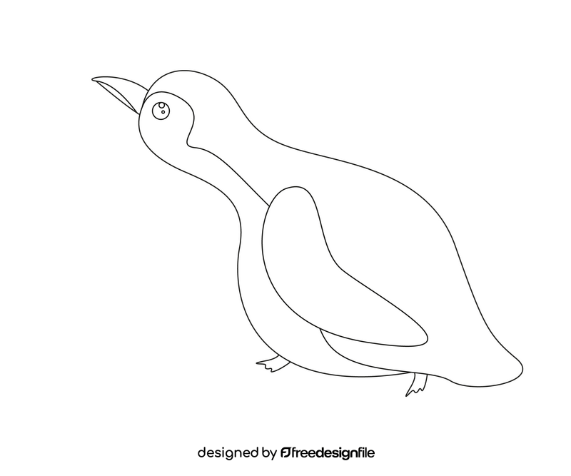 Cartoon penguin black and white clipart vector free download