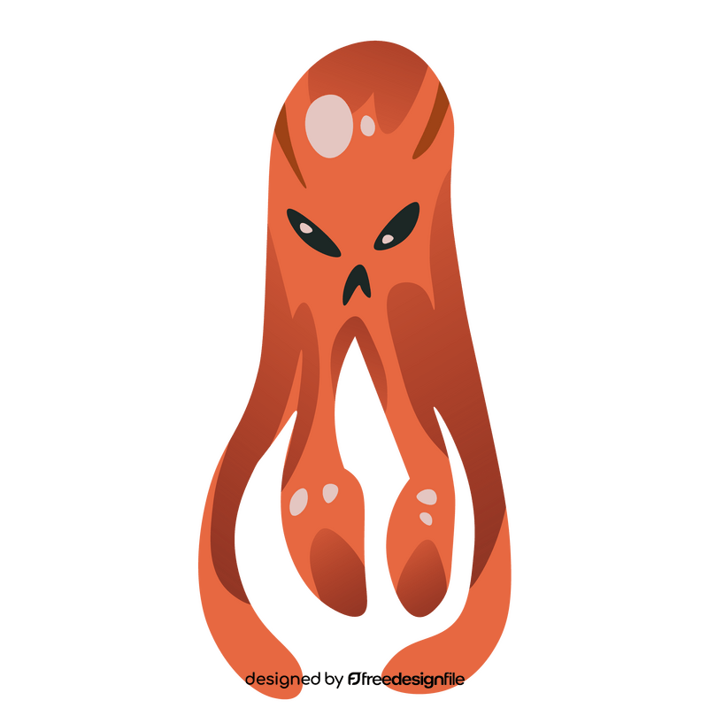 Cartoon octopus angry clipart